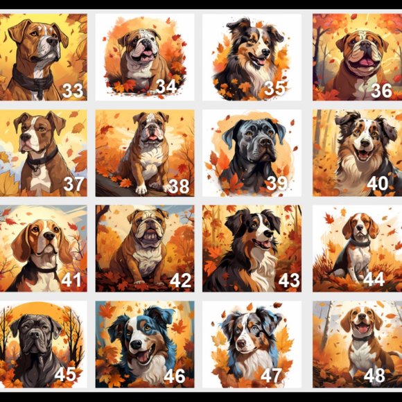 Pet Dog Breed 20oz SS skinny tumbler & lid-  Fall Themed-CHOOSE ITEM # - Picture 7 of 10